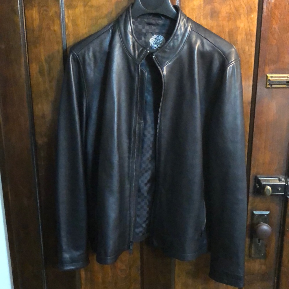 Vince Camuto Leather Motorcycle Biker Jacket Black